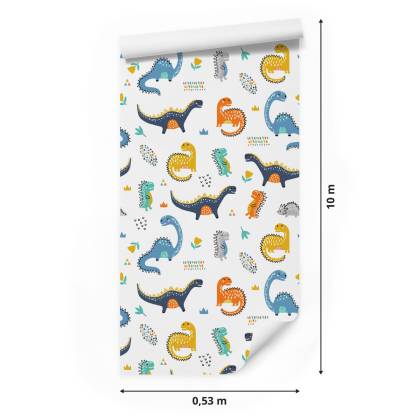 Tapeta Do Pokoju Chłopca Dinozaury Kwiaty