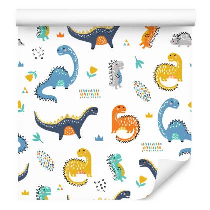 Tapeta Do Pokoju Chłopca Dinozaury Kwiaty
