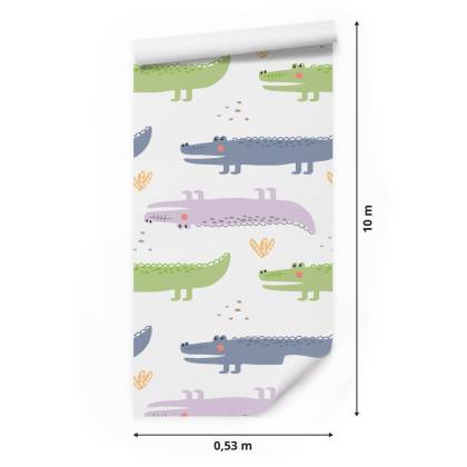 Tapeta Pastelowe Krokodyle, Rośliny, Pokój Chłopca
