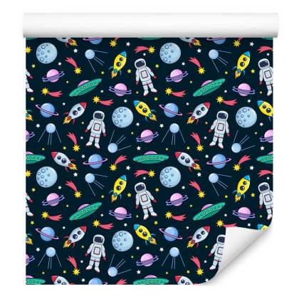 Tapeta Dla Dzieci - Planety, Astronauci, Rakiety I Ufo