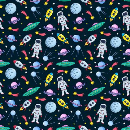 Tapeta Dla Dzieci - Planety, Astronauci, Rakiety I Ufo