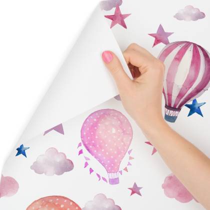 Tapeta W Balony, Gwiazdy, Chmury Pokój Dziecięcy