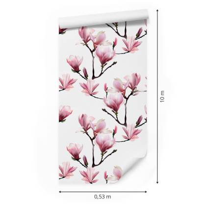 Tapeta Różowe Kwiaty Magnolii