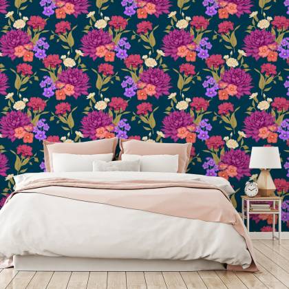 Tapeta Bukiet Kwiatów W Stylu Retro