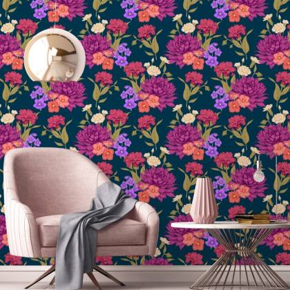Tapeta Bukiet Kwiatów W Stylu Retro