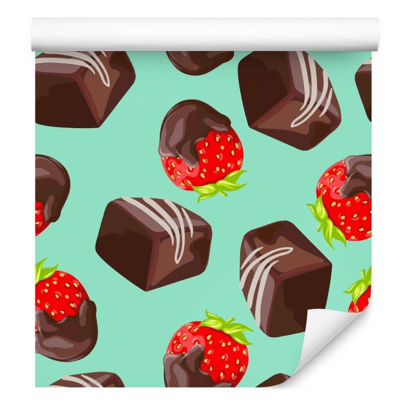 Tapeta Truskawki W Czekoladzie