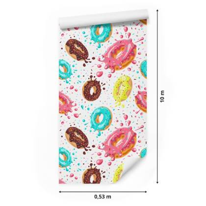 Tapeta Kolorowe Pączki Z Polewą