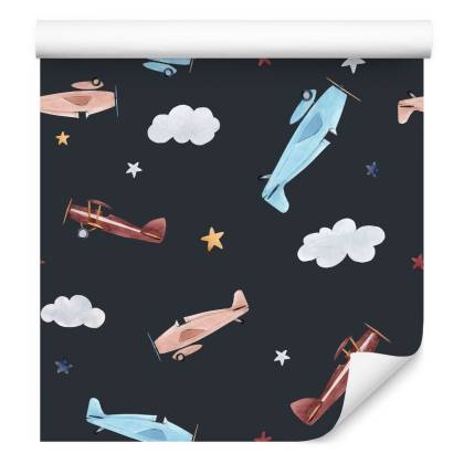 Tapeta Retro Samoloty Malowane Akwarelą