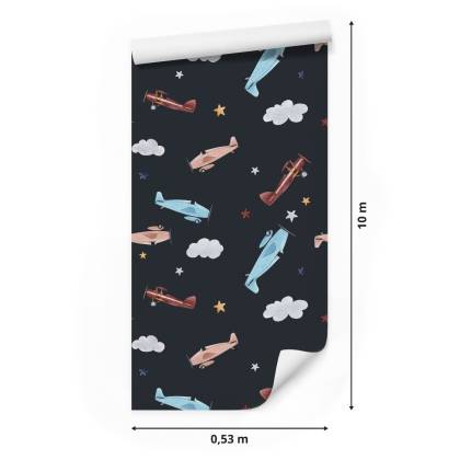 Tapeta Retro Samoloty Malowane Akwarelą