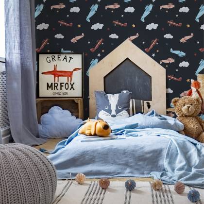 Tapeta Retro Samoloty Malowane Akwarelą