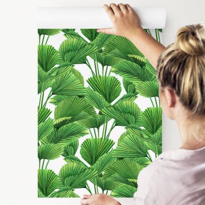 Tapeta Liście Kokosa I Palmy Akwarela