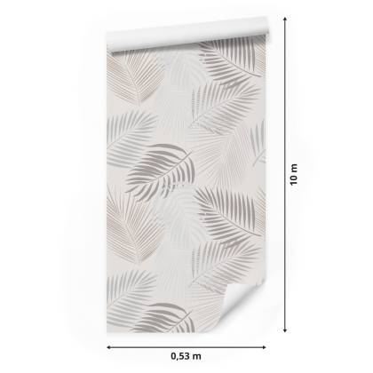 Tapeta Szare Liście Boho