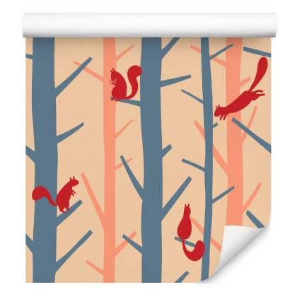 Tapeta Kolorowe Drzewa, Natura Do Pokoju Dziecka