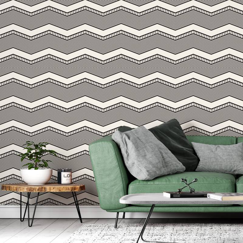 Tapeta Geometryczna - Retro Zygzaki