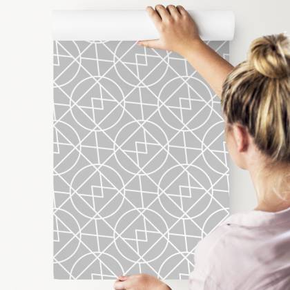 Tapeta Geometryczna Abstrakcja W Odcieniach Szarości