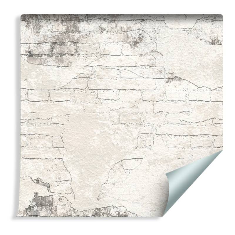 Tapeta Do Sypialni Beton Beżowe Cegły Ozdoba Mur