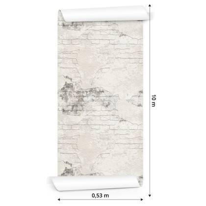 Tapeta Do Sypialni Beton Beżowe Cegły Ozdoba Mur
