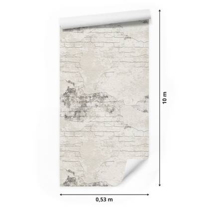 Tapeta Do Sypialni Beton Beżowe Cegły Ozdoba Mur