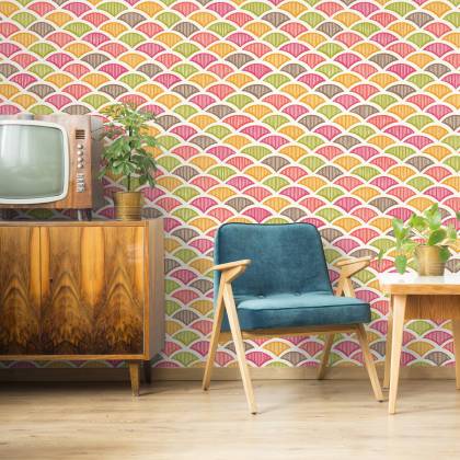Tapeta Kolorowe Wzory Retro