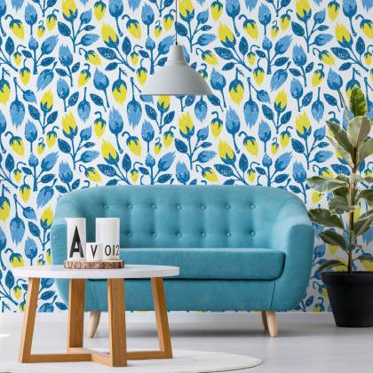 Tapeta Modne Kwiaty W Stylu Retro