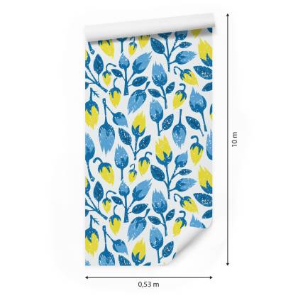 Tapeta Modne Kwiaty W Stylu Retro