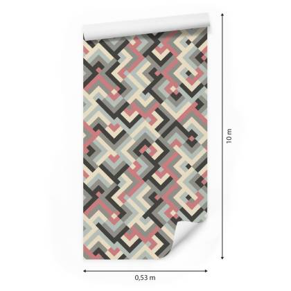 Tapeta Geometryczne Wzory W Stylu Retro