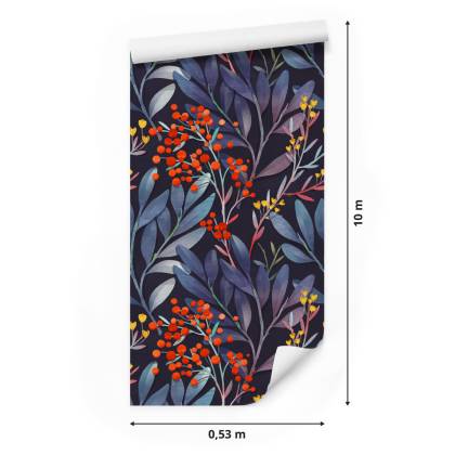 Tapeta Roślinne Wzory W Stylu Retro