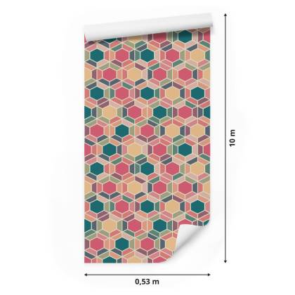 Tapeta Kolorowe Geometryczne Wzory Retro