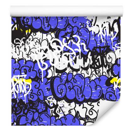 Tapeta Graffiti Z Fioletowymi Elementami
