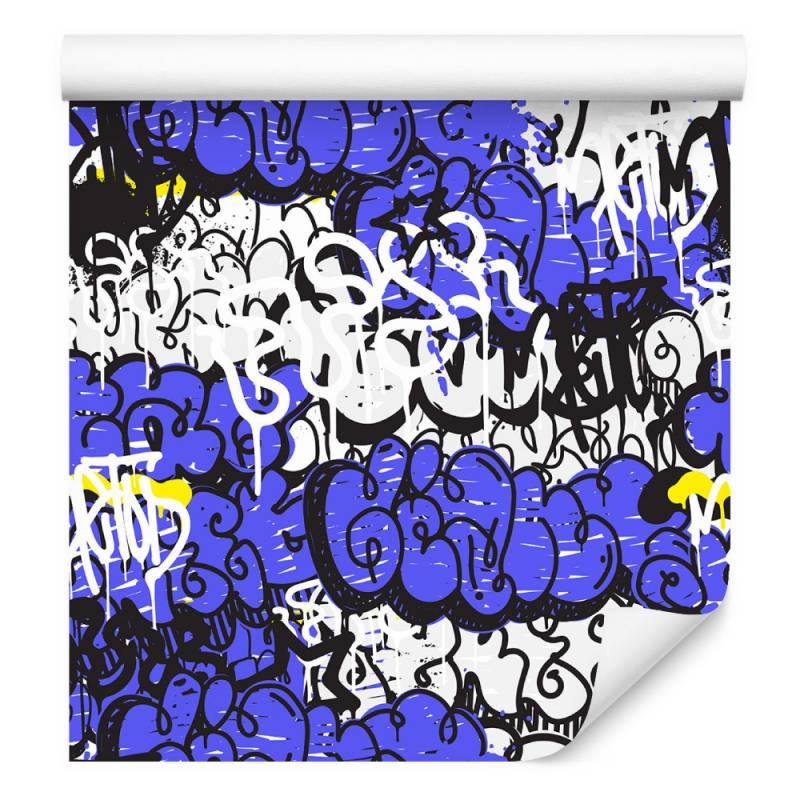 Tapeta Graffiti Z Fioletowymi Elementami