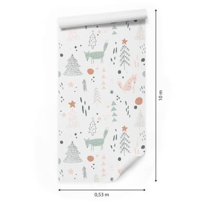 Tapeta Dla Dzieci – Lisy W Lesie