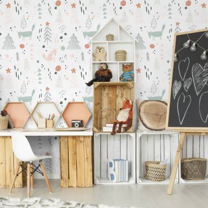 Tapeta Dla Dzieci – Lisy W Lesie