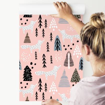 Tapeta Minimalistyczne Lisy W Lesie