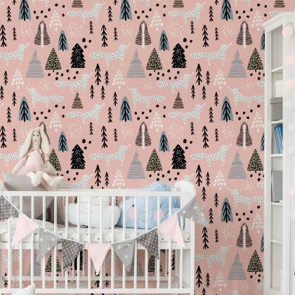 Tapeta Minimalistyczne Lisy W Lesie