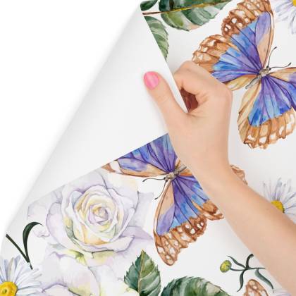 Tapeta Do Kuchni, Róże Kwiaty Zieleń Motyle Natura
