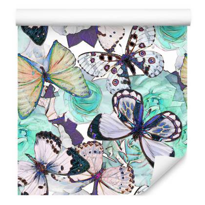 Tapeta Do Sypialni Kwiaty Motyle Natura