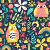 Tapeta Dla Dzieci - Kolorowe Sowy I Kwiaty