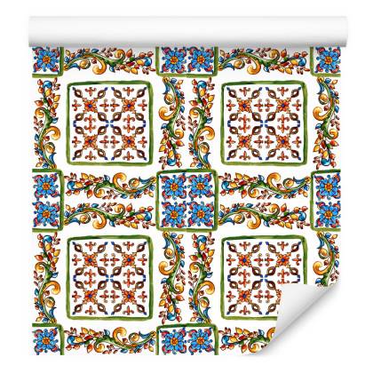 Tapeta Do Kuchni Kolorowa Mozaika, Imitacja Płytek