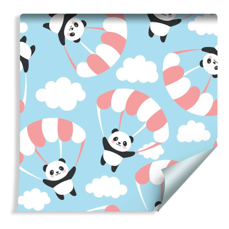 Tapeta Dla Dzieci - Latająca Panda Wśród Chmur