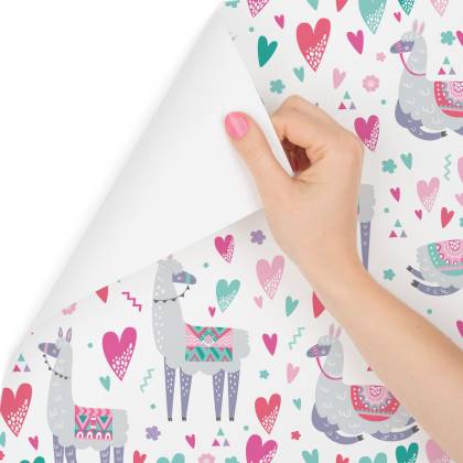 Tapeta Do Pokoju Dziecka Lamy I Kolorowe Kwiaty