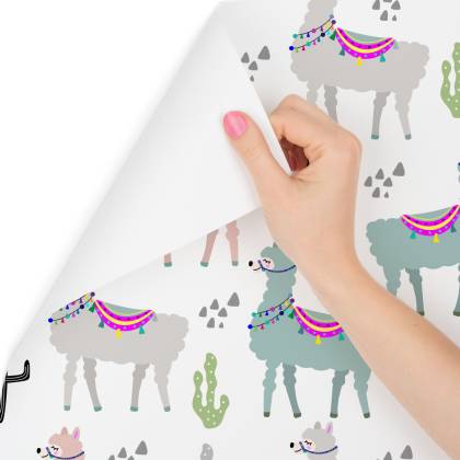 Tapeta Kolorowa W Lamy, Zwierzęta, Pokój Dziecięcy