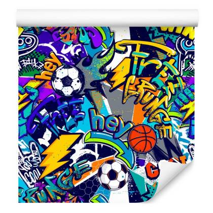 Tapeta Młodzieżowa Sport Graffiti Piłka Nożna