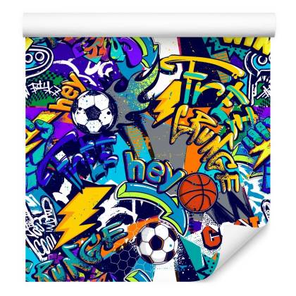 Tapeta Młodzieżowa Sport Graffiti Piłka Nożna