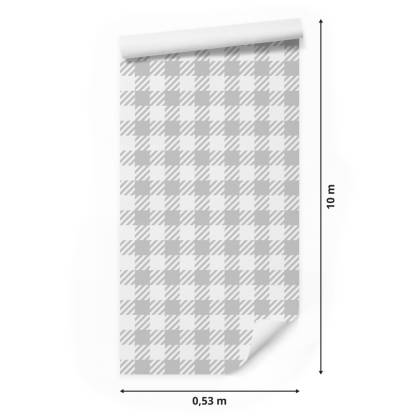 Tapeta Nowoczesna Szaro - Biała Krata
