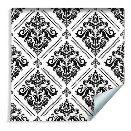 Tapeta Klasyczne Czarno-Białe Ornamenty