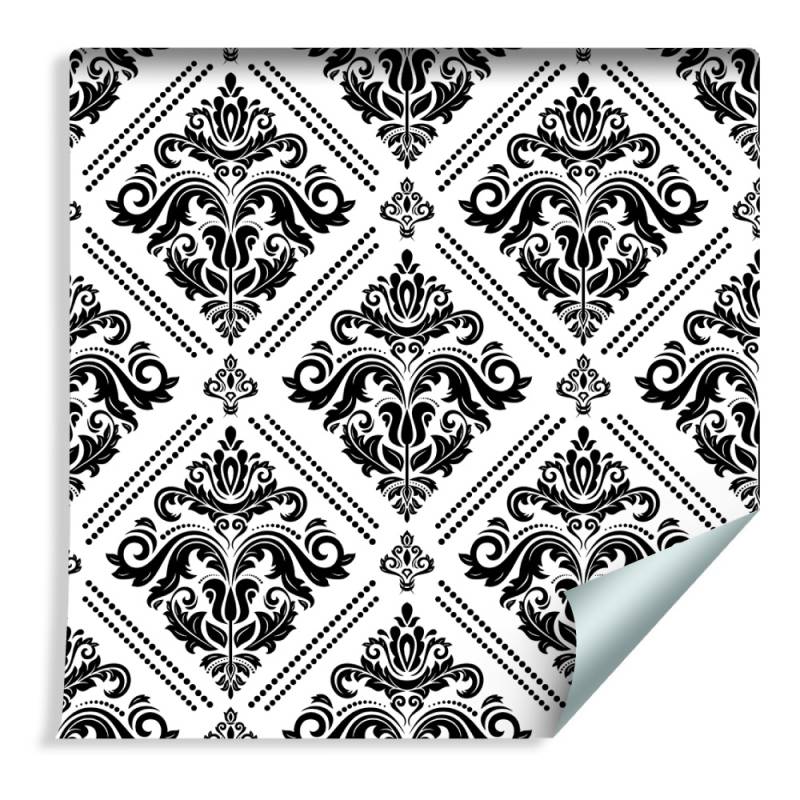 Tapeta Klasyczne Czarno-Białe Ornamenty