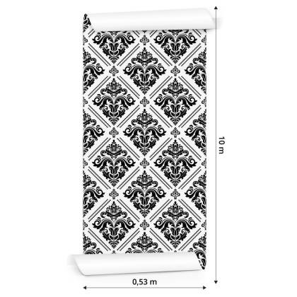 Tapeta Klasyczne Czarno-Białe Ornamenty