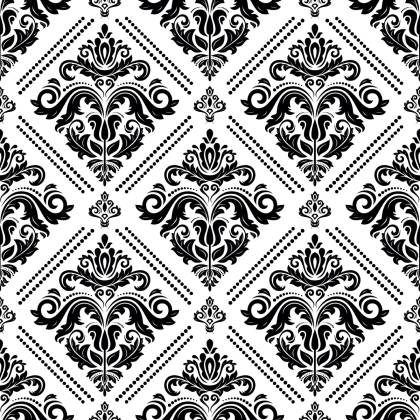 Tapeta Klasyczne Czarno-Białe Ornamenty
