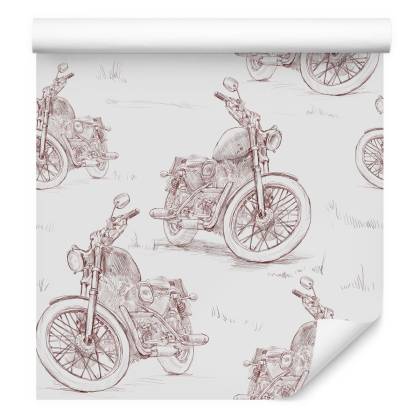 Tapeta Szkicowane Retro Motocykle 3D