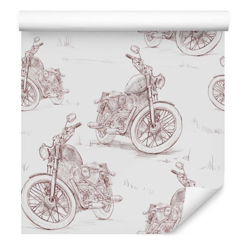 Tapeta Szkicowane Retro Motocykle 3D